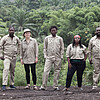 GROUP50:50 with Elia Rediger, Kojack Kossakamvwe, Eva-Maria Bertschy, Michael Disanka, Christiana Tabaro and Patrick Mudekereza (from left to right) in Wamba, 2022